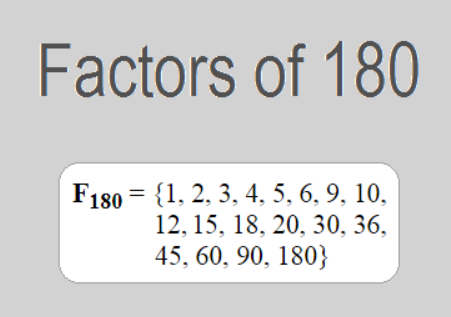 Factors of 180