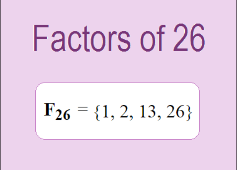 Factors of 26