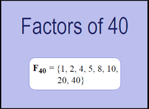 Factors of 40