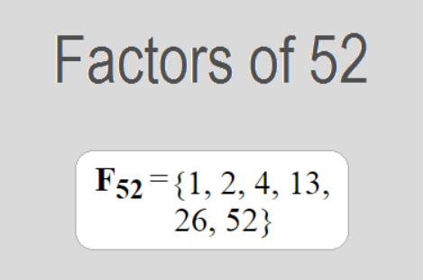 Factors of 52